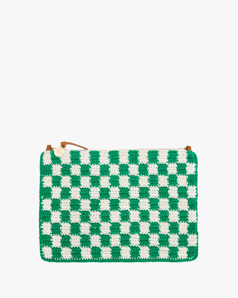 White Checkered Convertible Clutch – Glow the Label
