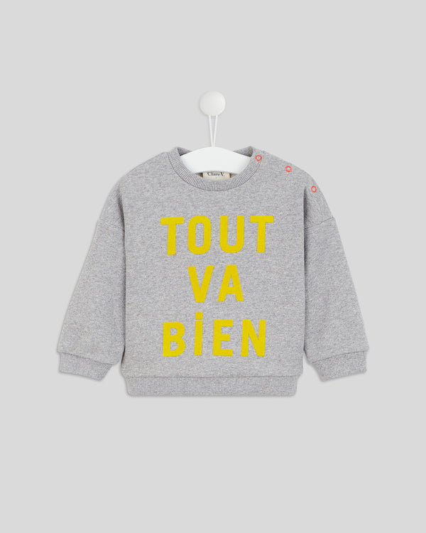 Clare V Sweatshirt In Marigold W/lips - Cv Exclusive