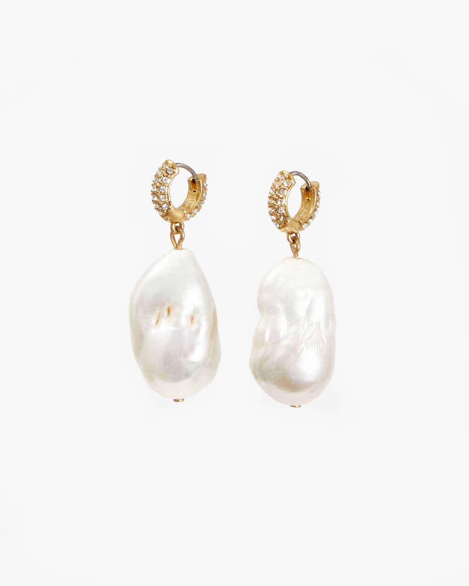 Baroque Pearl Earrings close up