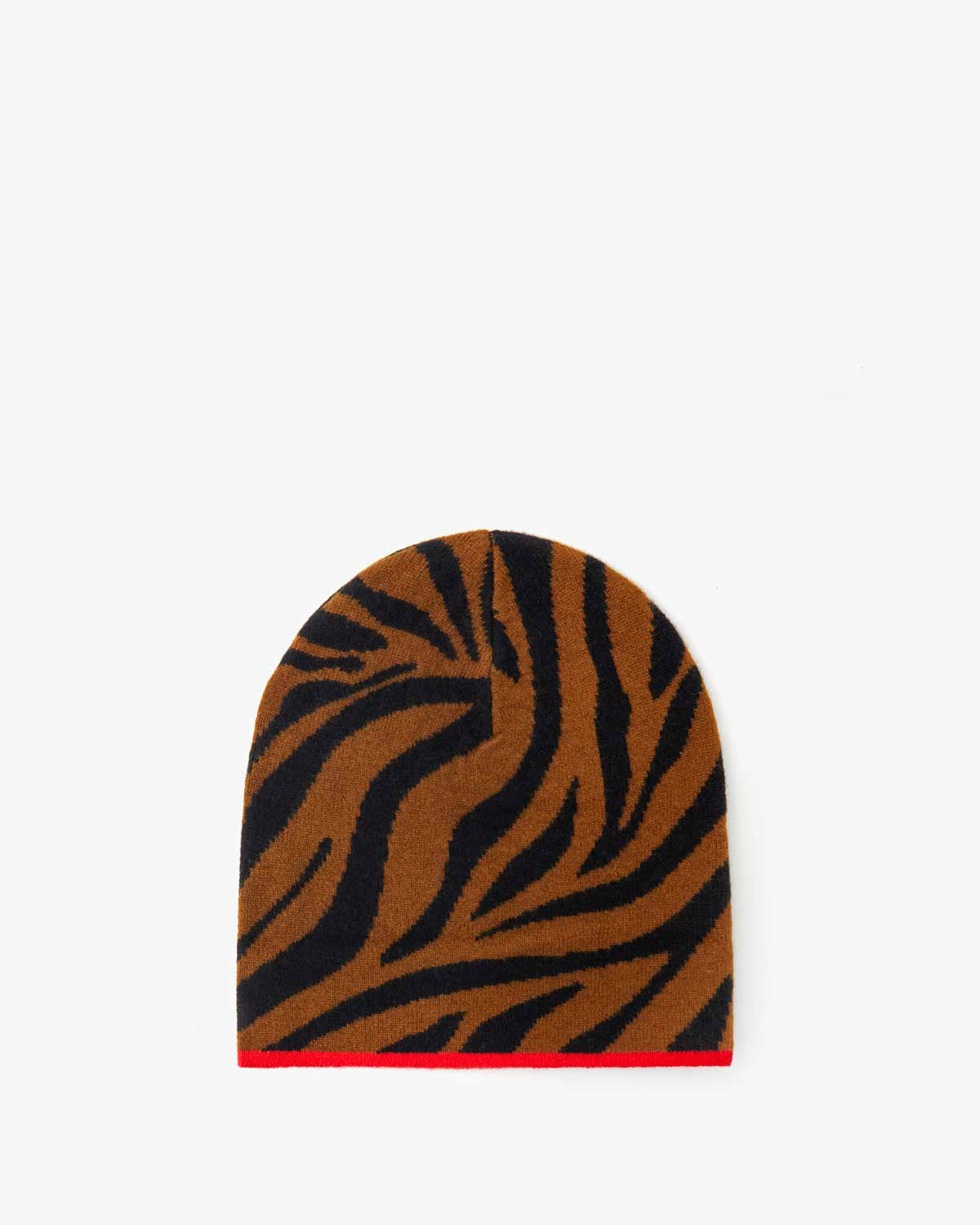 Beanie in Brown and Black Zebra