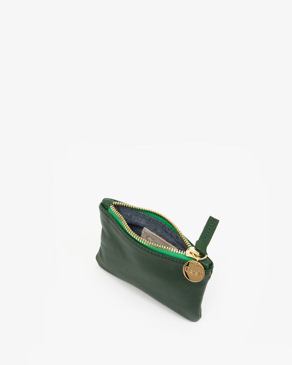 Coin Clutch Evergreen inside