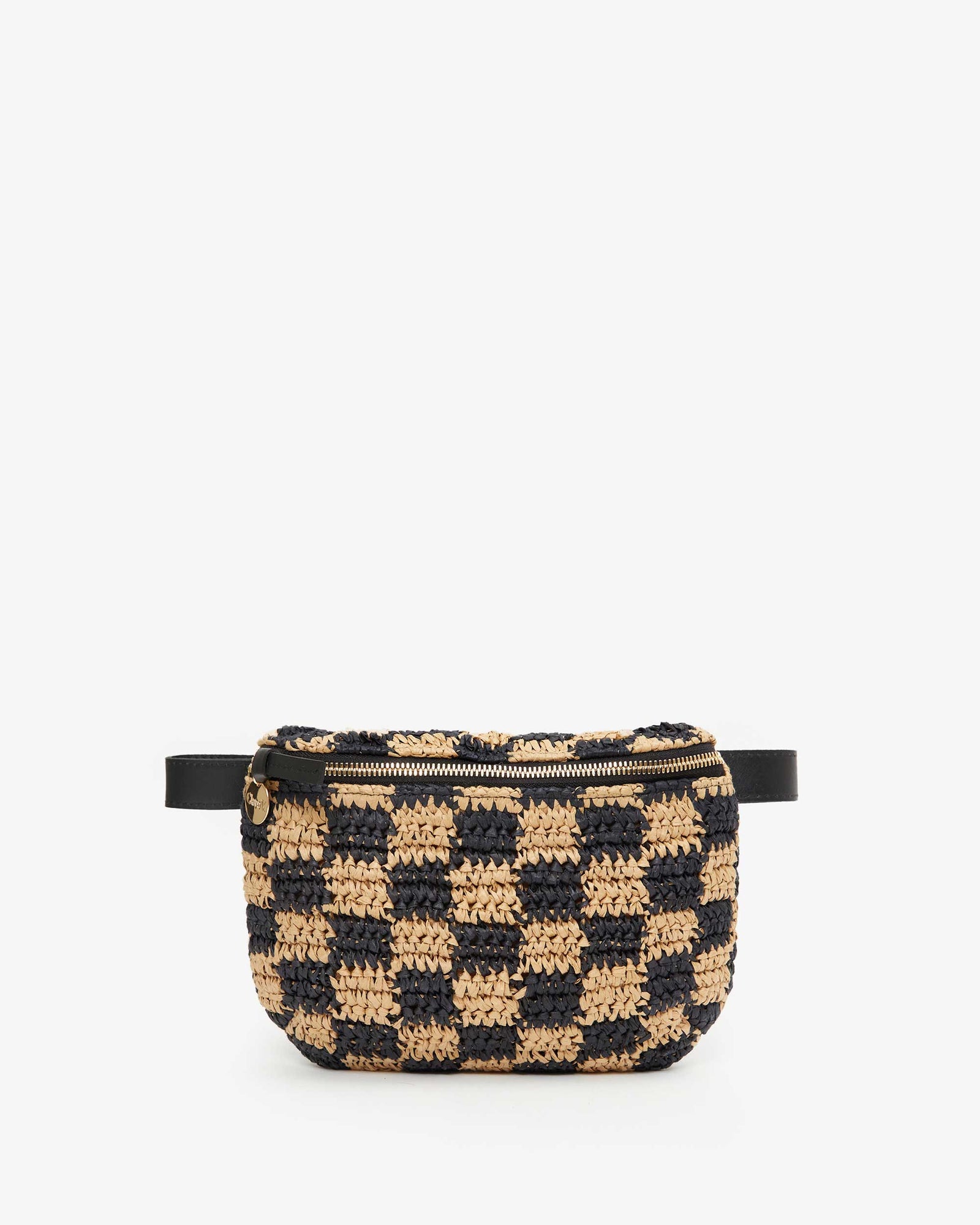 Fanny Pack Checker Raffia