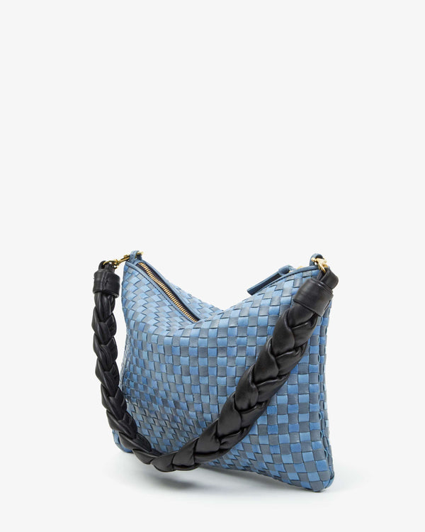 Flat Clutch w/ Tabs showed with braided shoulder strap