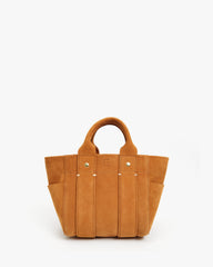 Clare V. Suede Le Petit Box Tote in Camel - Bliss Boutiques