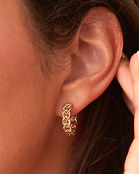 Maya Brenner Link Hoop Earrings on fig