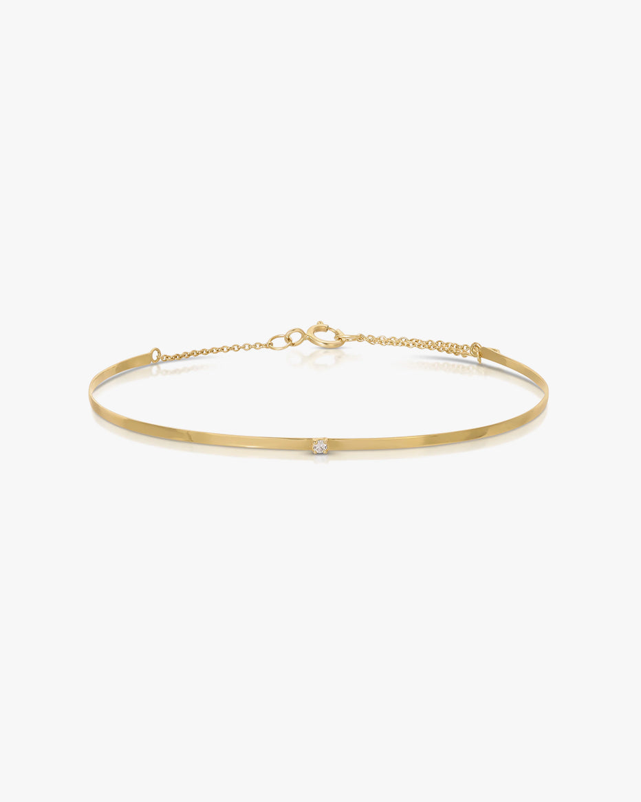 14K Gold Thin Cuff Bracelet