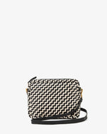 Black & Cream Woven Zig Zag Midi Sac