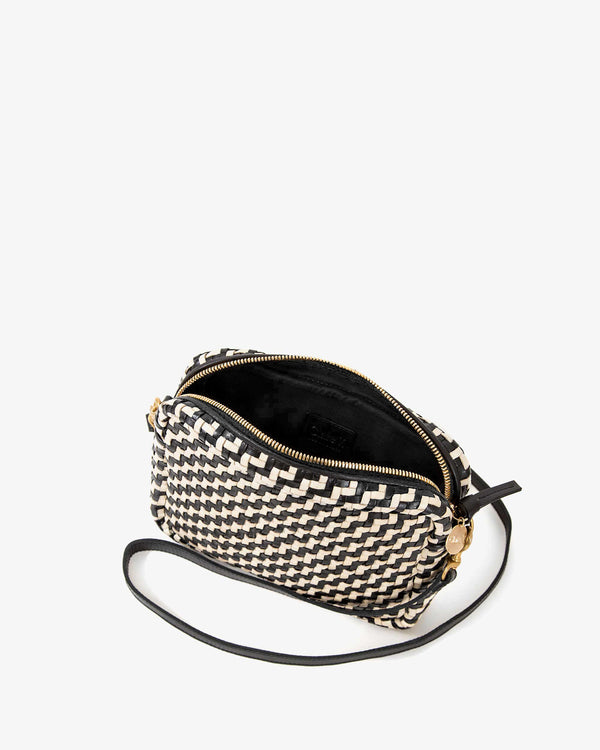 Interior image of the Black & Cream Woven Zig Zag Midi Sac