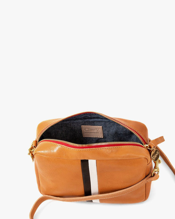 Midi Sac in Natural w/ Black and Cream Stripes - Interior