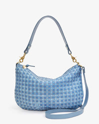 Moyen Messenger in Light Blue Woven Checker