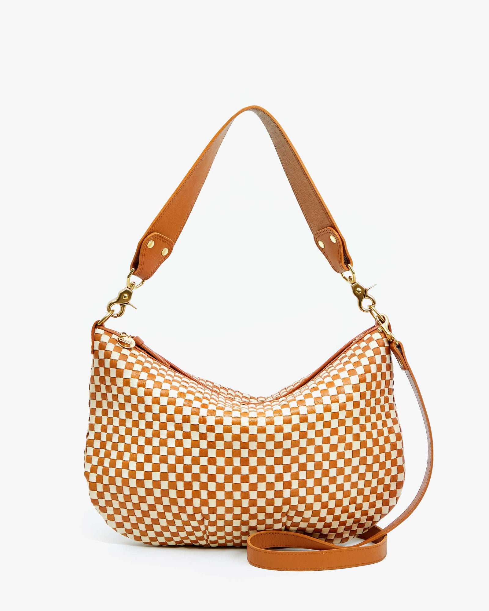 Moyen Messenger in Natural and Cream Woven Checker