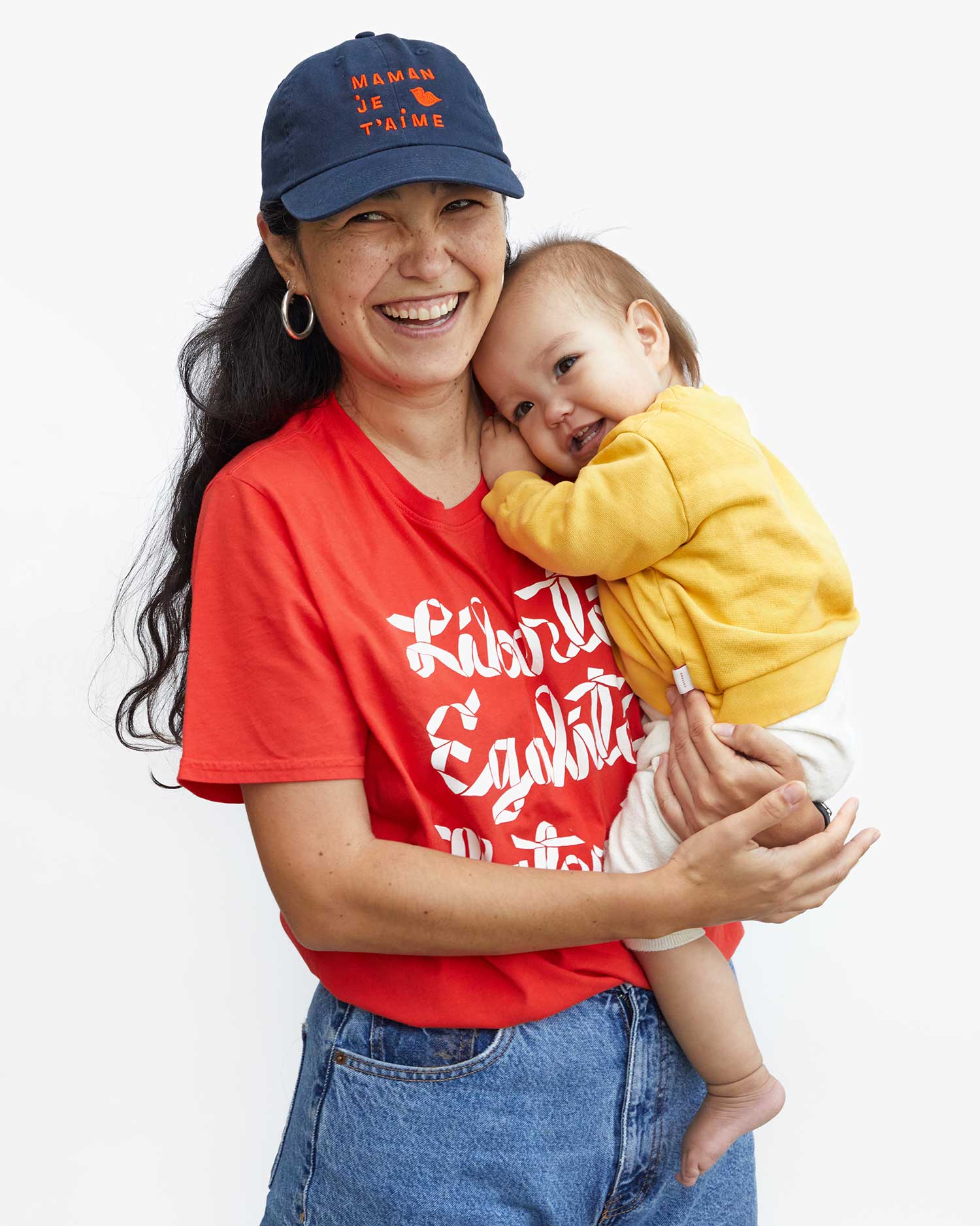 Baseball Hat on Saya with baby