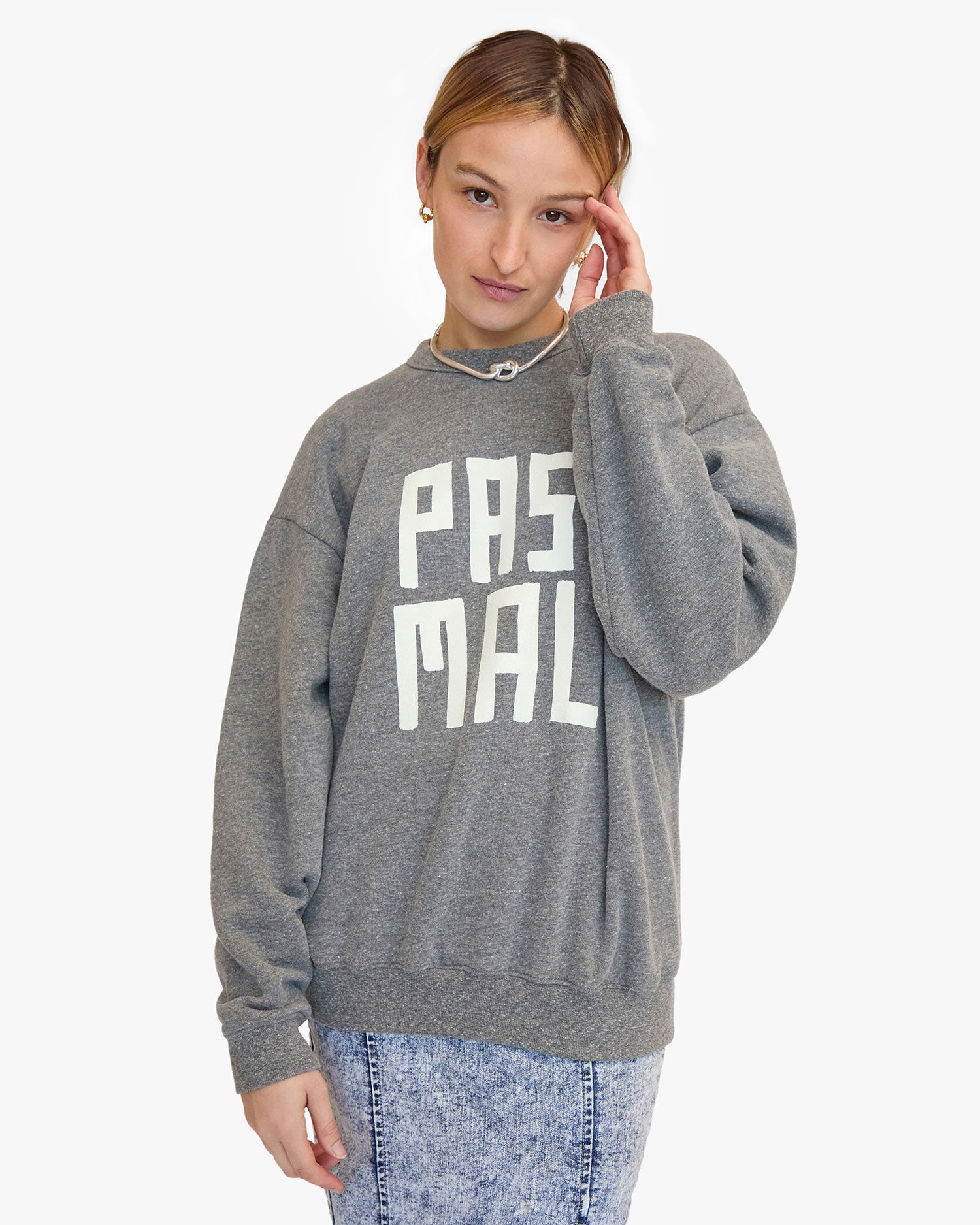 Oversized grey hot sale sweatshirt