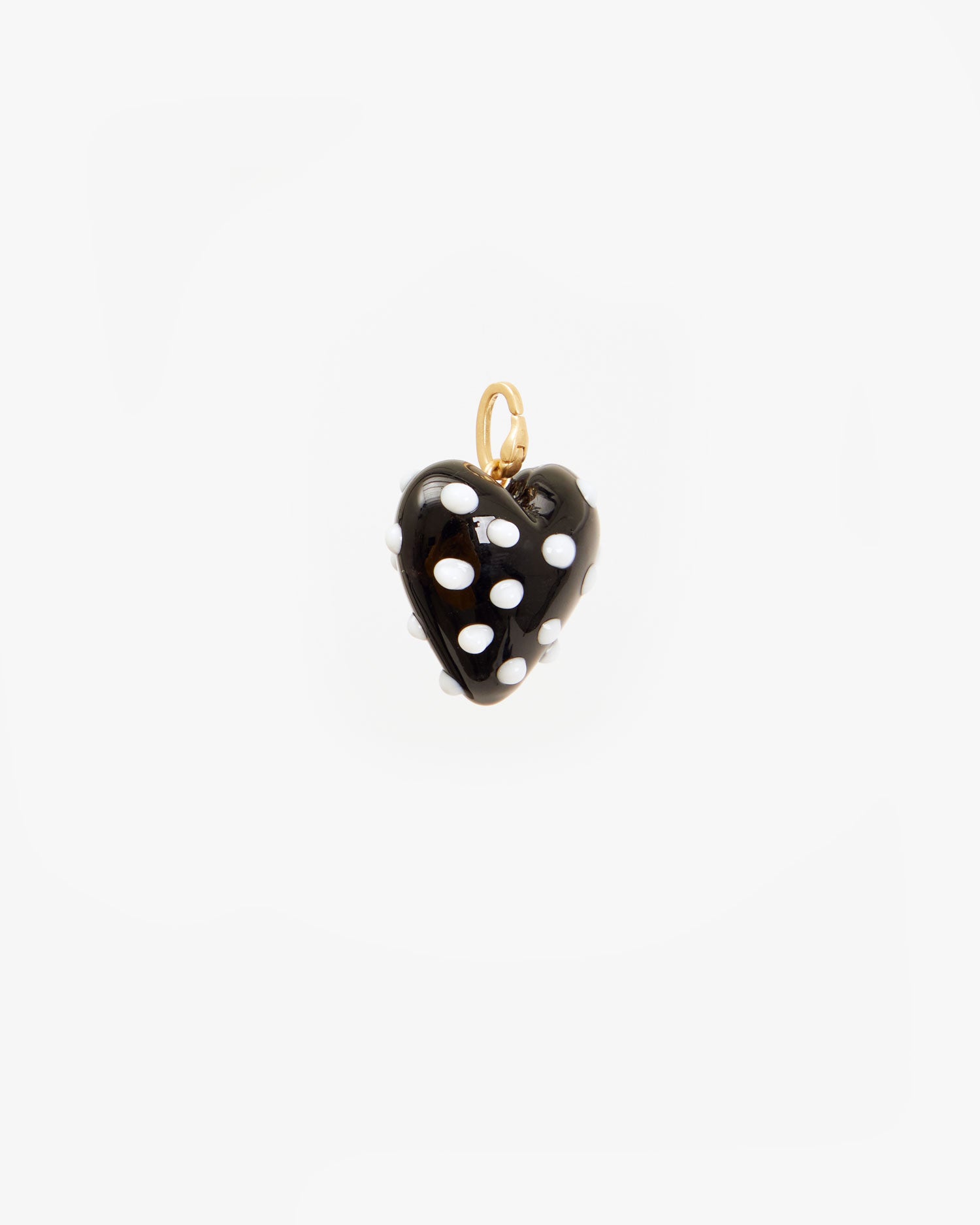 Side View of Polka Dot Heart Charm