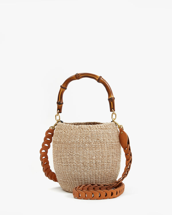 Pot de Miel with Bamboo Handle with the Cuoio Veg Link Crossbody Strap