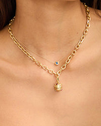 Initial Necklace on neck