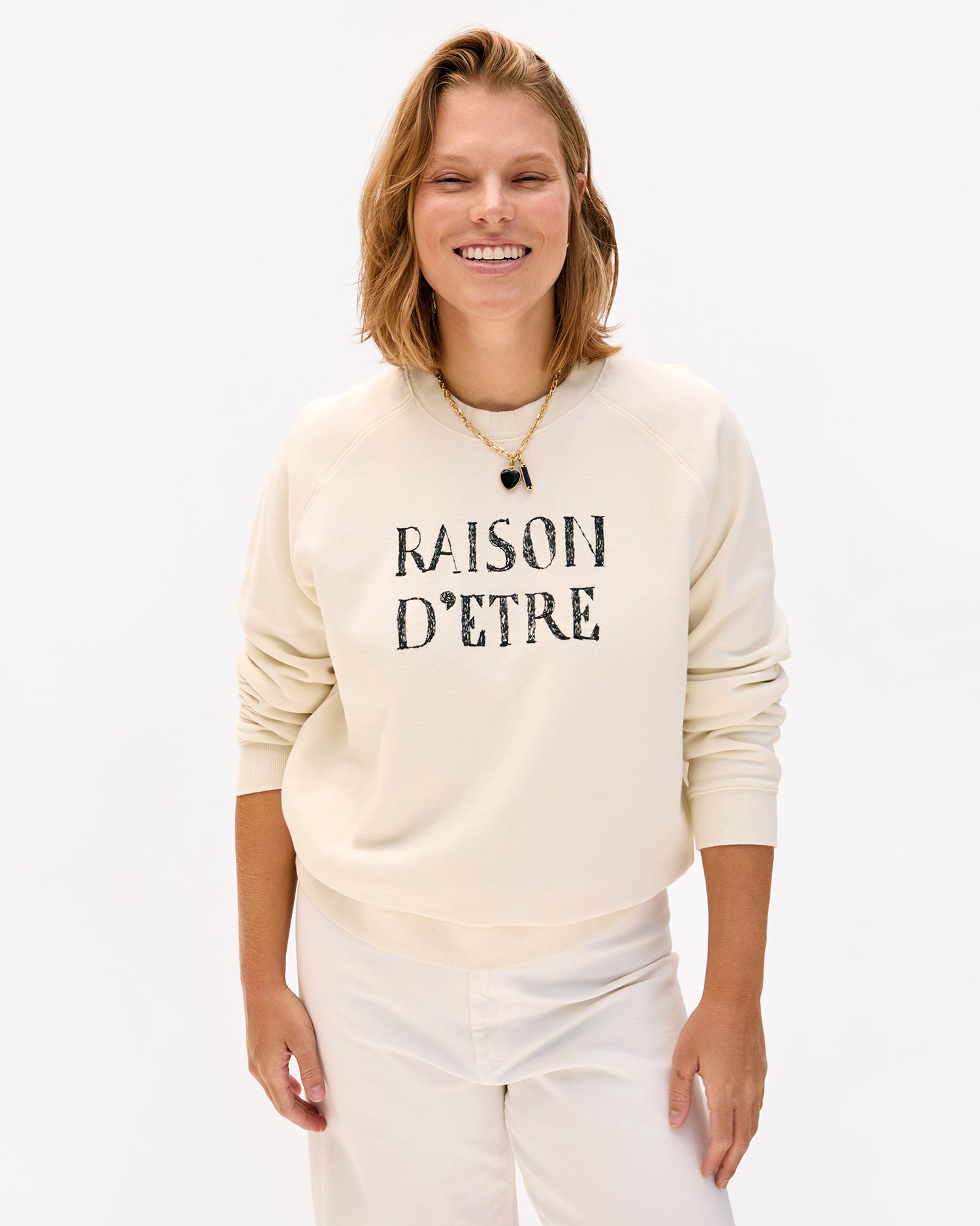 Clare V. Embroidered Raison D etre Sweatshirt