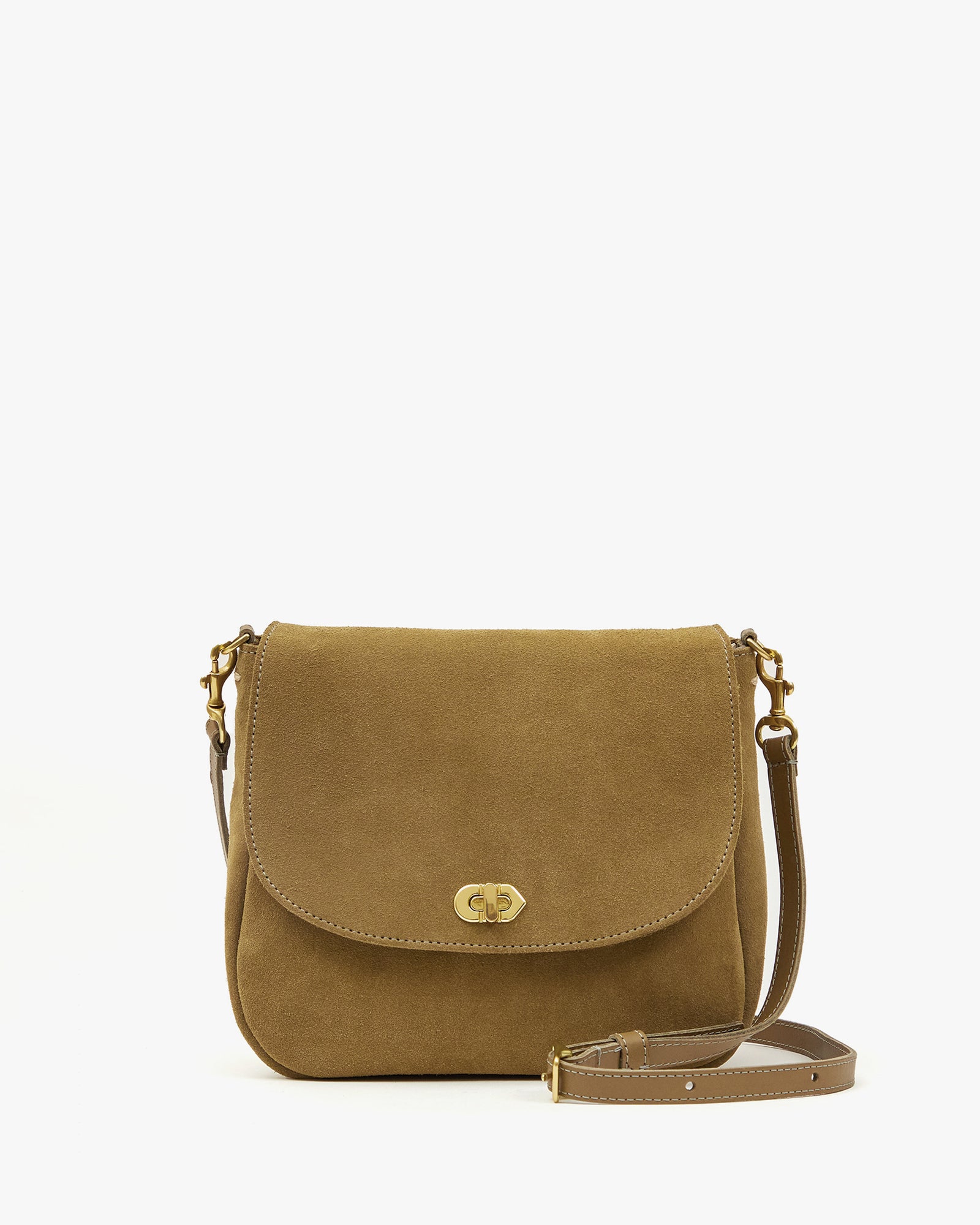 Turnlock Louis in Oat Suede - Front