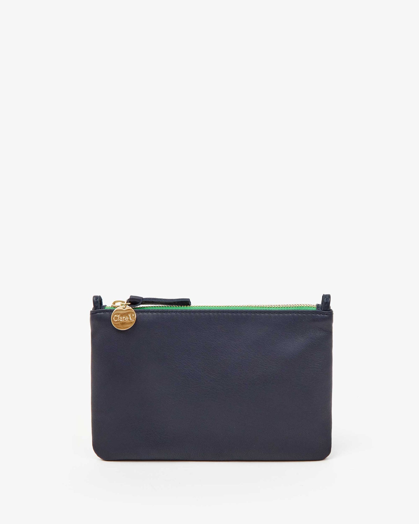 Clare V. Wallet Clutch with Tabs Navy