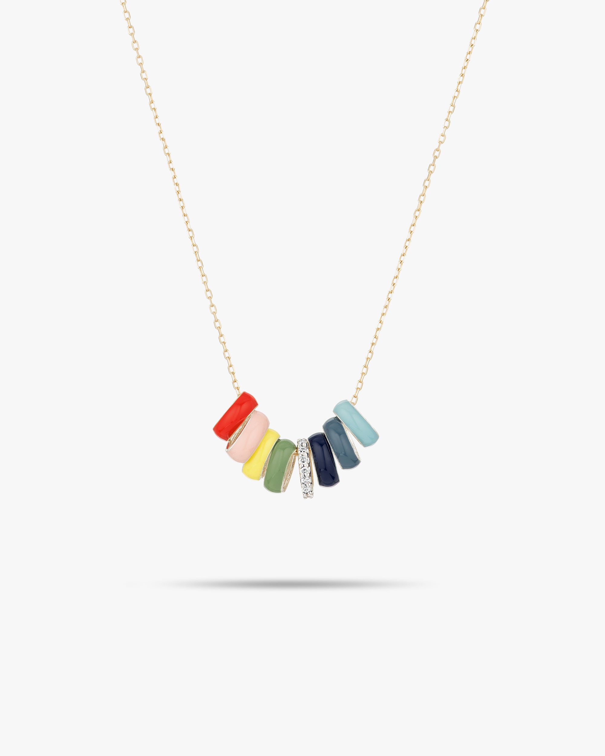 Beaded Rainbow Pendant Necklace