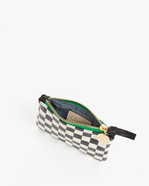 Interior of the Black & White Checkers Coin Clutch