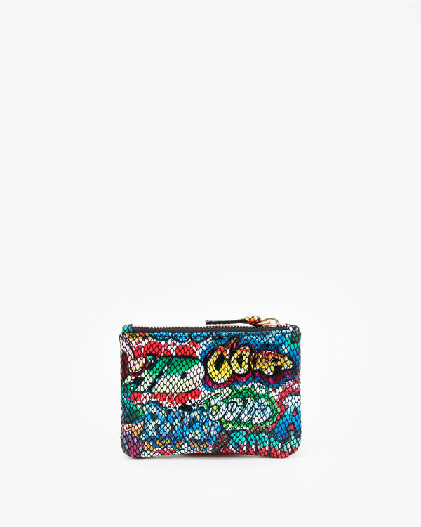 Multi Graffiti Coin Clutch  - Back Flat