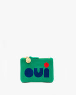 Emerald Oui Coin Clutch