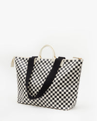 back image of the Black & Cream Checkers Le Zip Sac