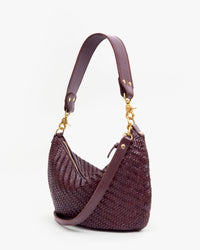 Back Flat of the Plum Woven Zig-Zag Moyen Messenger