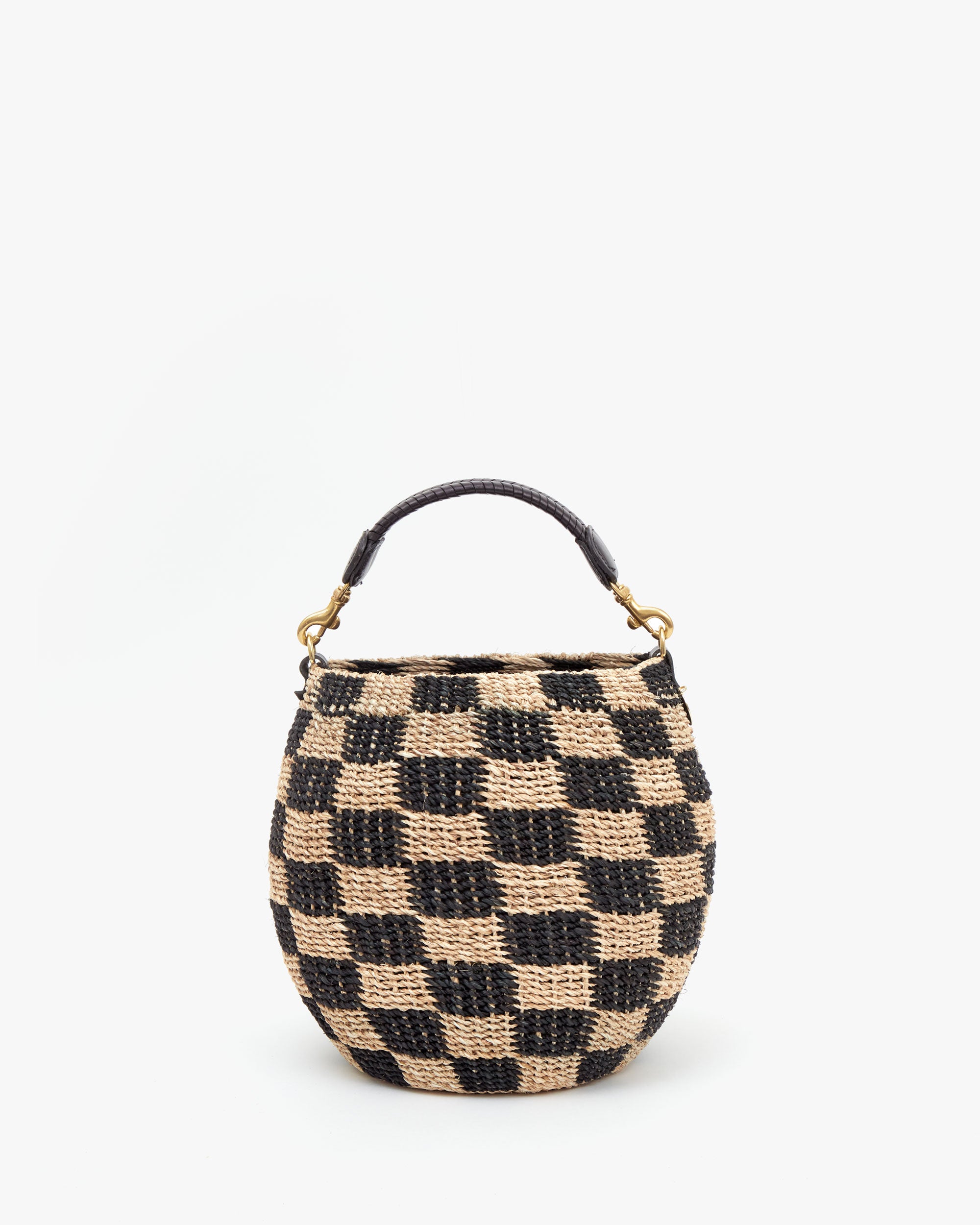 Clare V. Pot de Miel Black Natural Checker