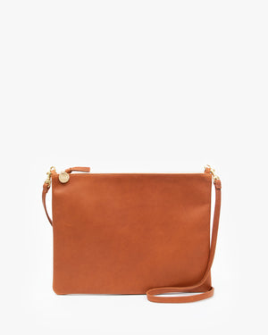 Clare V. Gosee Leather and Suede Shoulder Bag in Brown