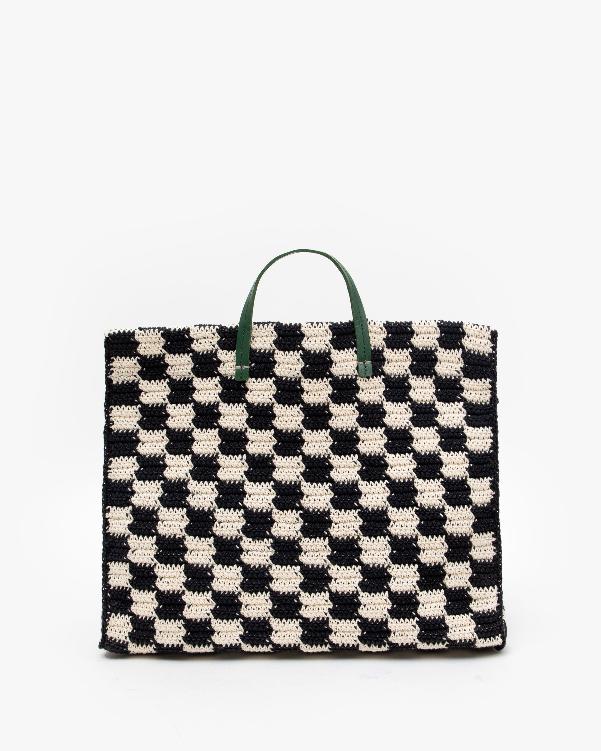 Cream checkered tote discount bag